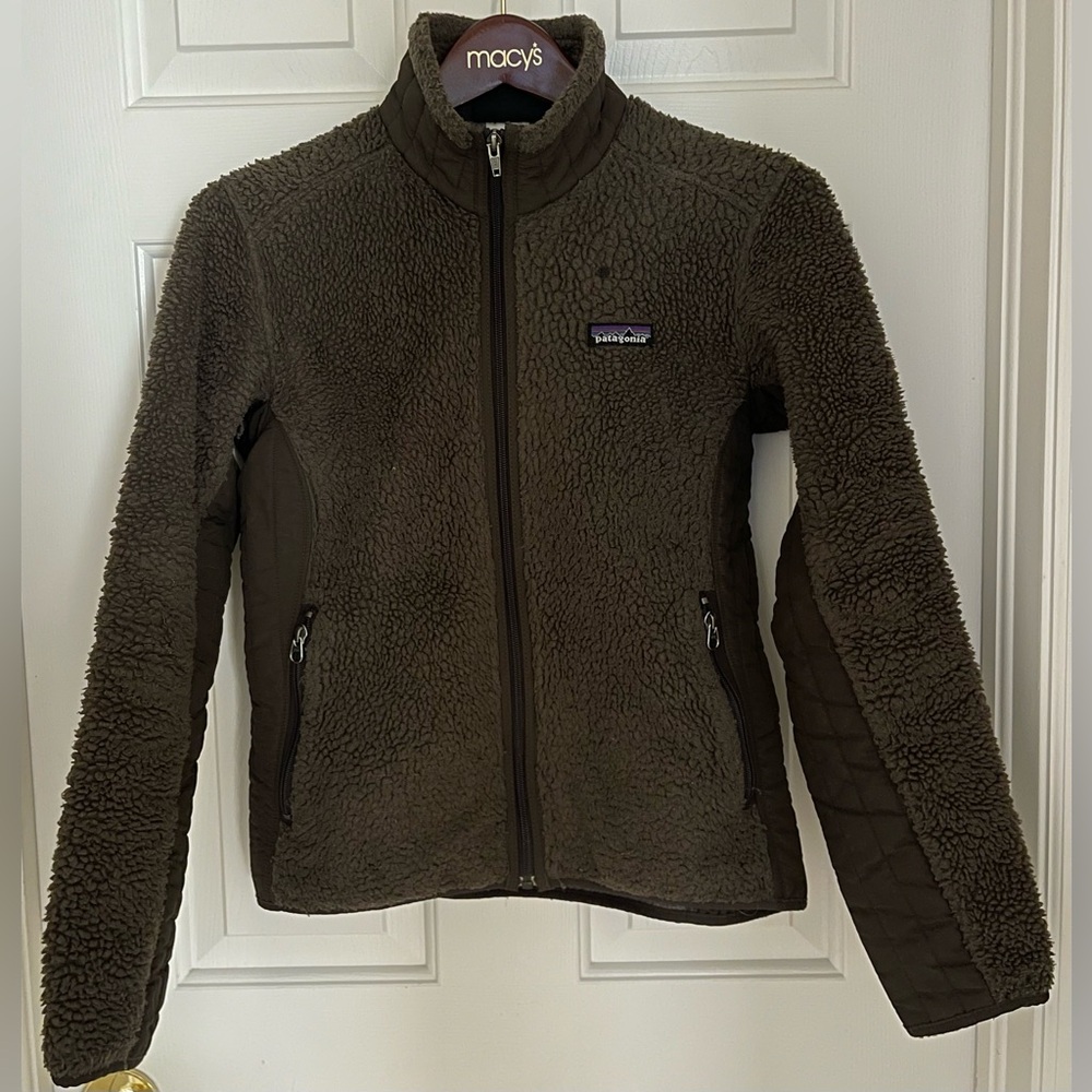 Patagonia Retro X Pile Fleece Jacket Womens size S Brown Full Zip